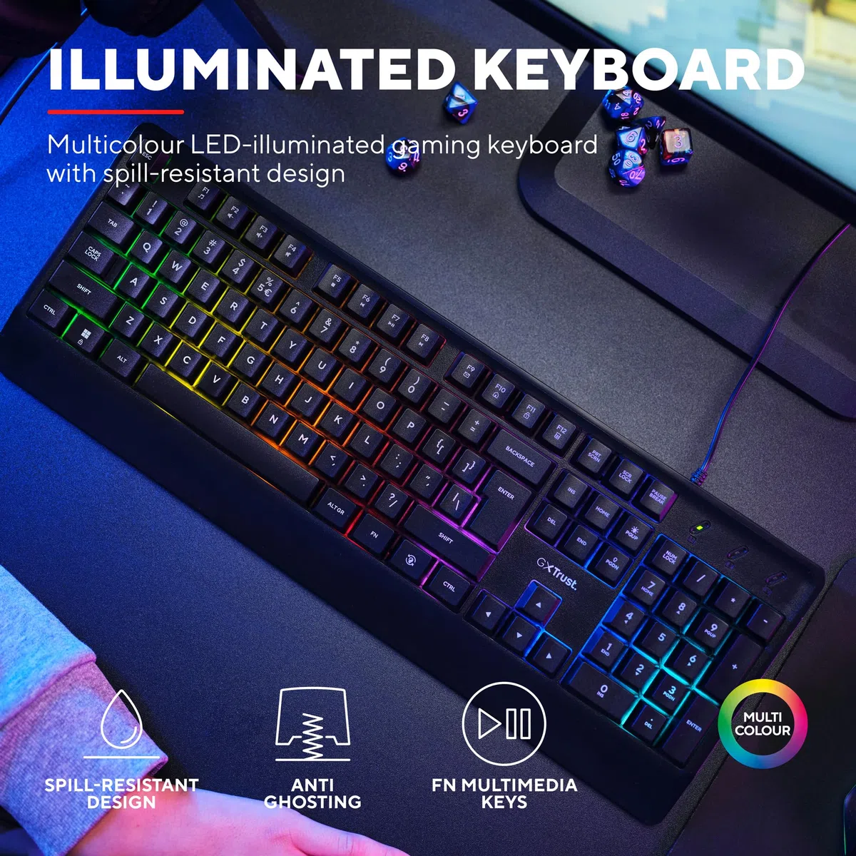 Trust Gaming GXT 792 Quadrox - Pacchetto da gioco 4 in 1 QWERTY NL Layout