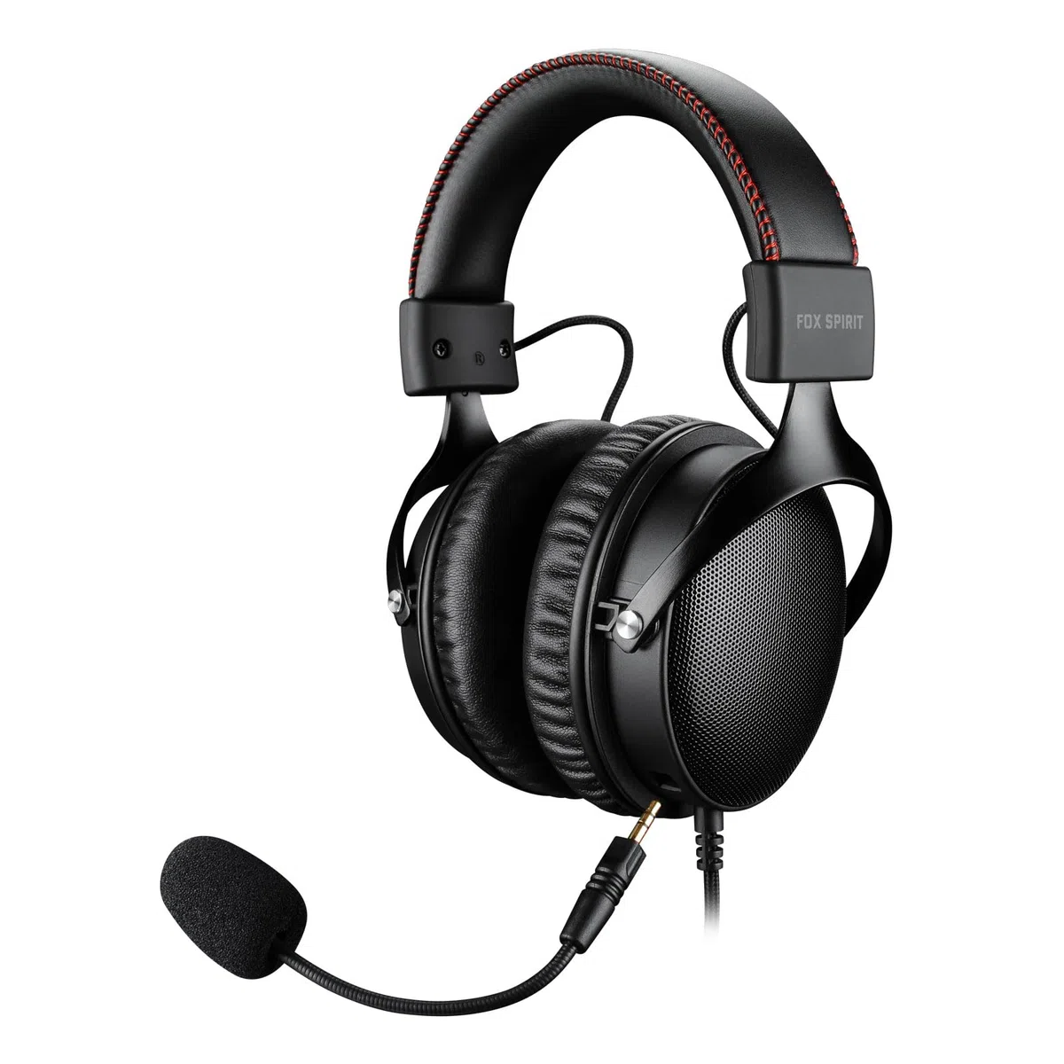 Fox Spirit DH7 - Cuffie con Microfono Cuffie Gaming con Cavo e Microfono Staccabile - per PC, Xbox One, Xbox Series X|S, PS5, PS4 - Suono Surround virtuale 7.1 (PC) - Jack 3.5mm - Nero