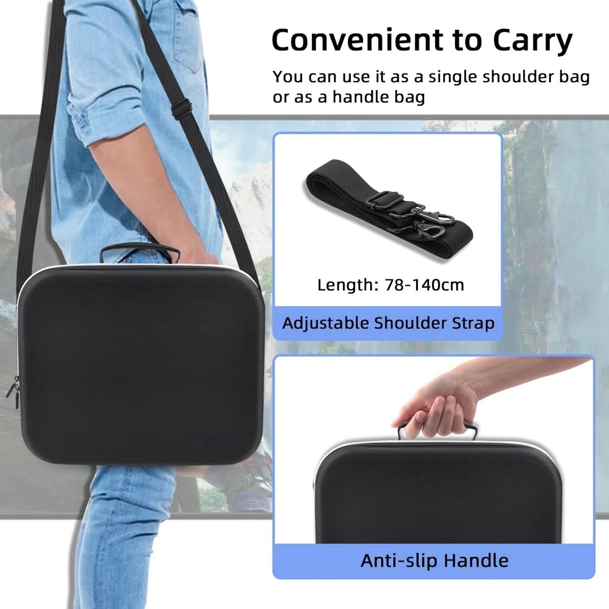 Custodia Cover per PS VR2, Custodia Rigida Impermeabile in EVA Custodia Protettiva da Viaggio Custodia Custodia Custodia per PS VR2 All-in-one VR e Accessori, Custodia Portatile