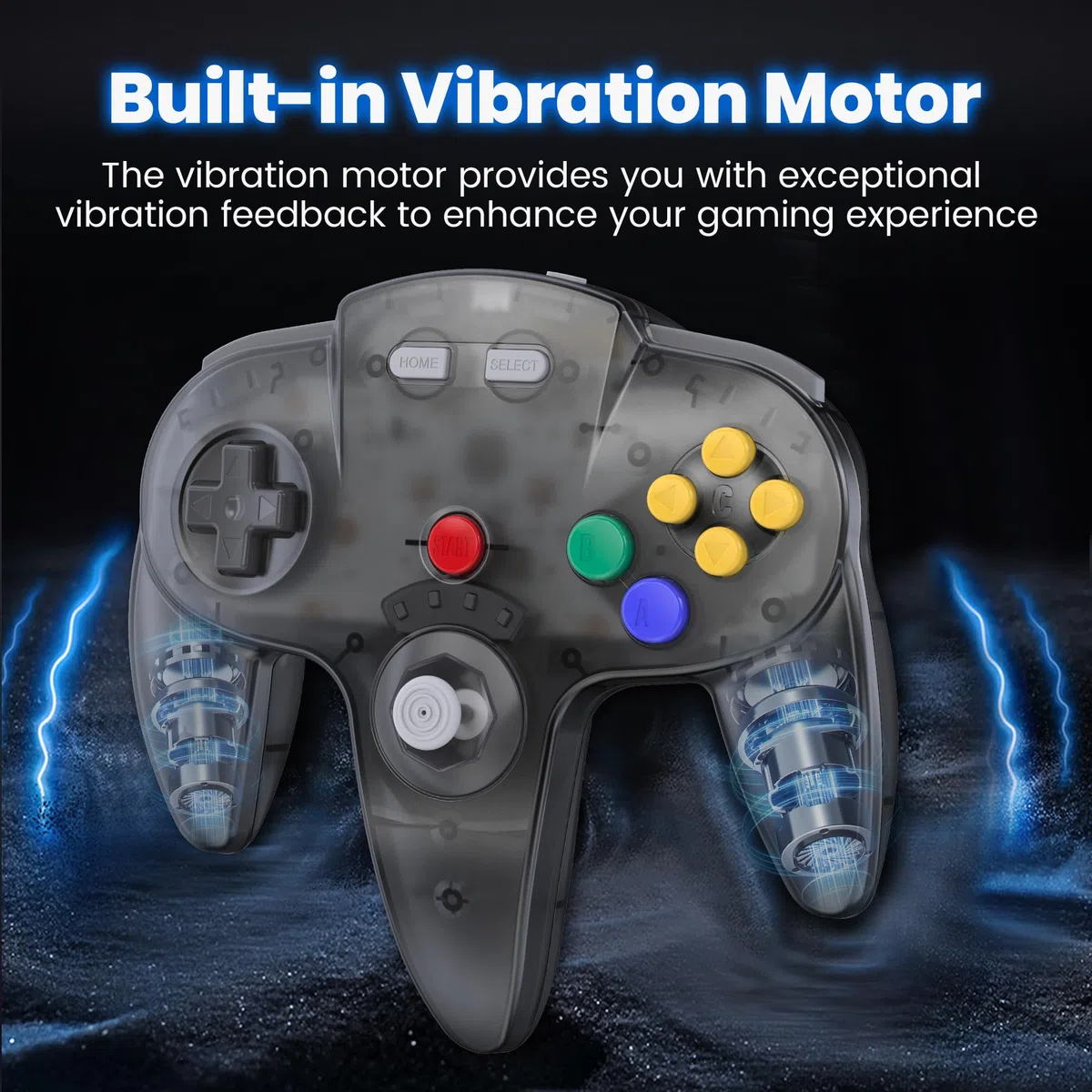 Confezione da 2 controller wireless N64 realizzati per Switch 1 e 2, console N64, ricevitori wireless da 2,4 GHz compatibili con Switch Online, PC Windows, macOS (vibrazione integrata) (ricaricabile