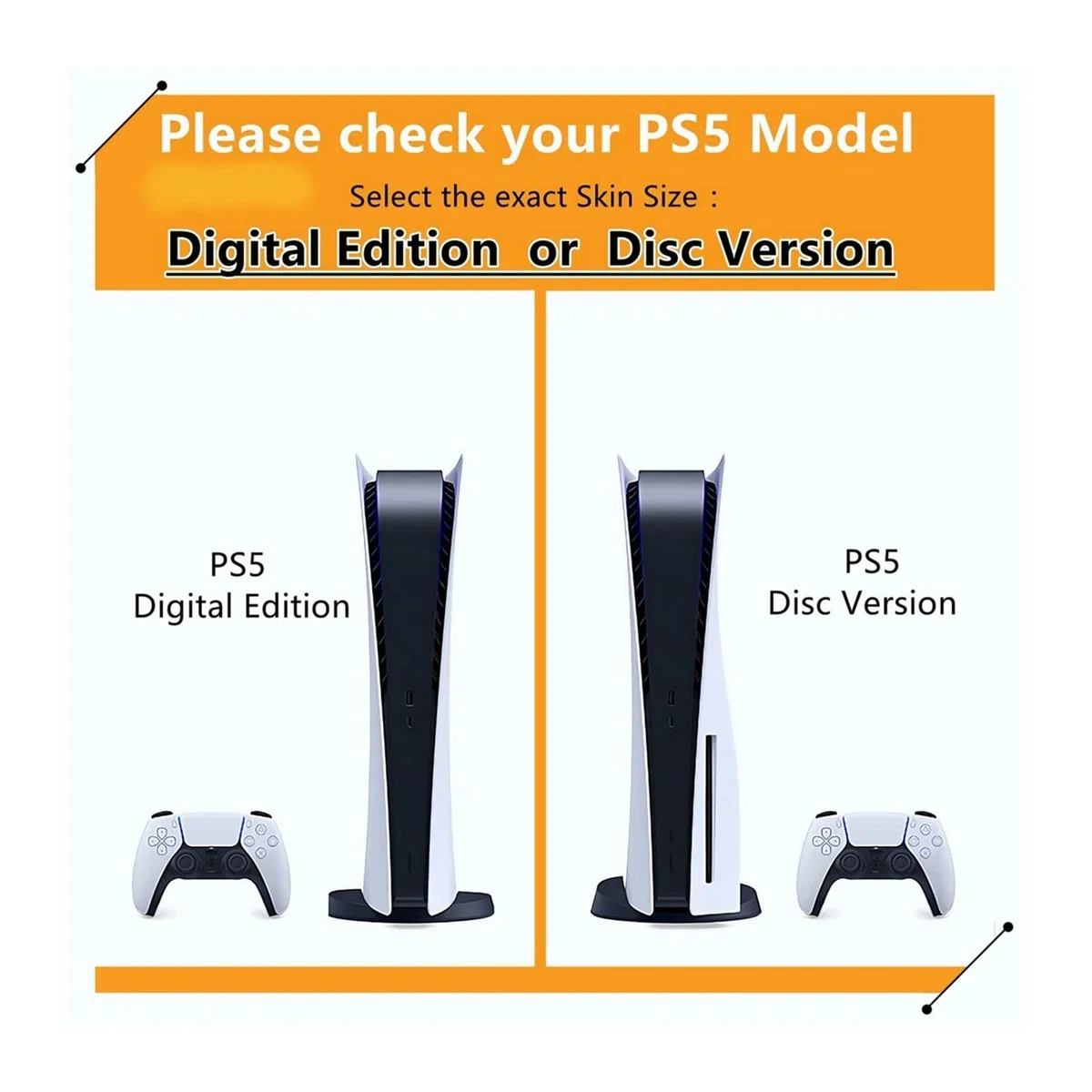 55108 Per PS5 Console Disc Edition & Digital Edition Sticker Vinyl Decal Cover Per Ps5 Controller & Charging Station & Headset & Media Remote Senza Bolle Senza Schiuma Antigraffio (Size : Digital Edi