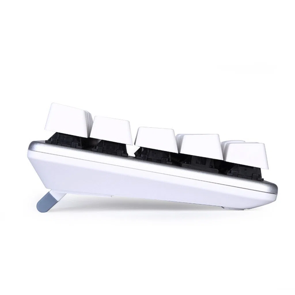 Qisan Meccanico Fissato La Tastiera Interruttore Blu 68-Keys Mini Design (60%) Gaming Keyboard Bianco Argento Magicforce