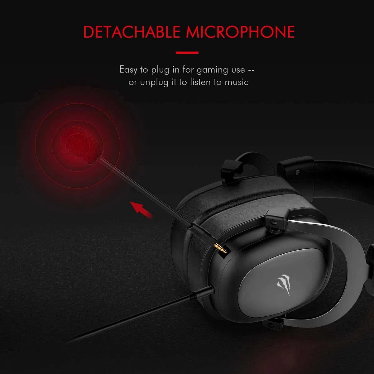 havit Cuffie Gaming Stereo Metallizzati con Ingresso Jack Ausiliare 3,5 mm per PS4 HV-H2002D Nero