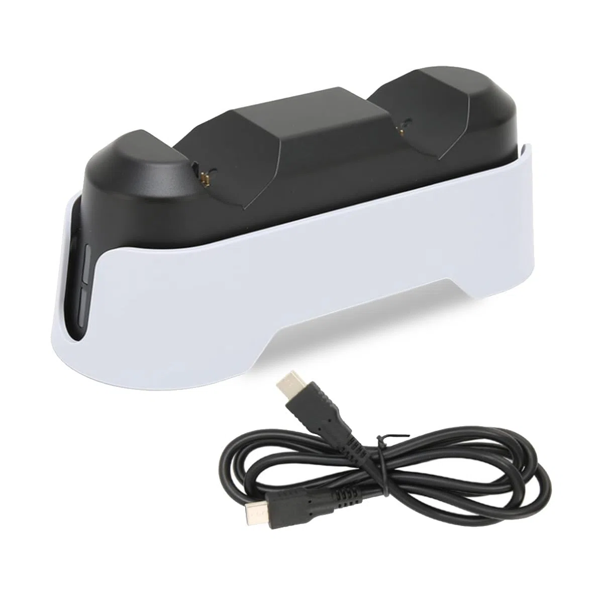 Septpenta Stazione di Ricarica per Controller PS5,Ricarica Rapida a Doppio Controller,Ca. Tempo di Ricarica 3 Ore con Indicatore LED,Adattatore Ca a Ricarica Rapida da 5,1 V (Bianco)