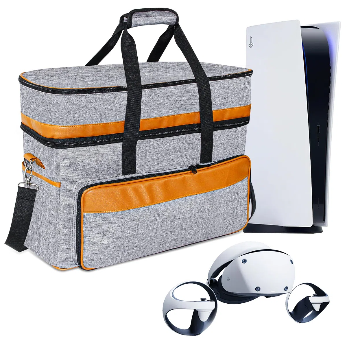 FPVtosky Zaino 2-IN-1 per PS5 & PSVR2, grande borsa da viaggio per Playstation VR2 & PS 5, custodia protettiva compatibile con Playstation 5 & PS VR2 Gaming Accessori