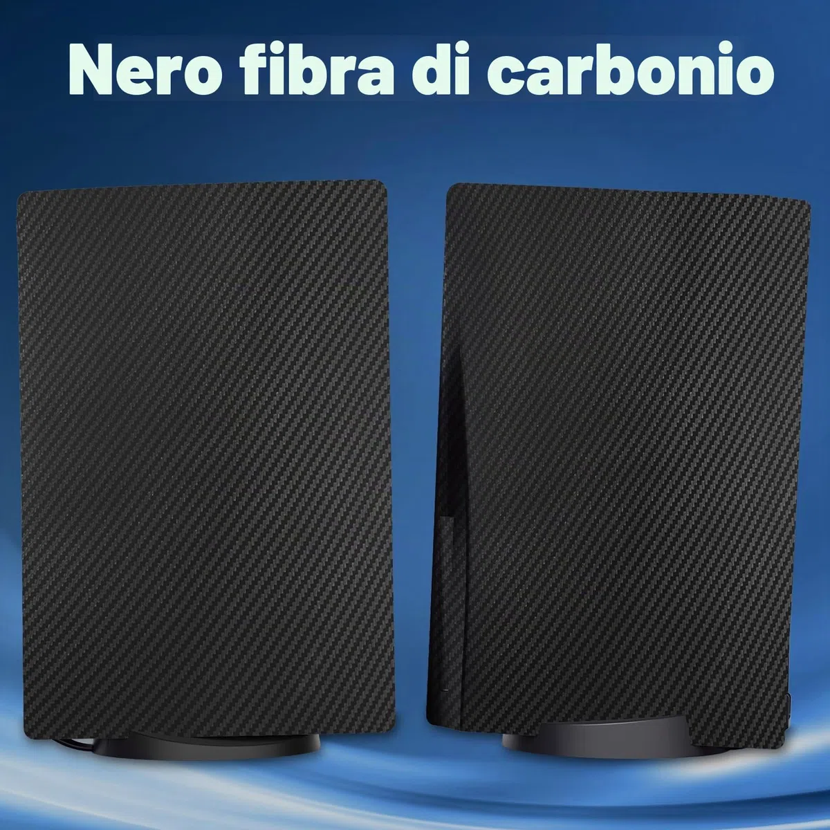 Placche di copertura per console PS5 Disc Edition, accessori per Playstation 5 (fibra di carbonio nero)