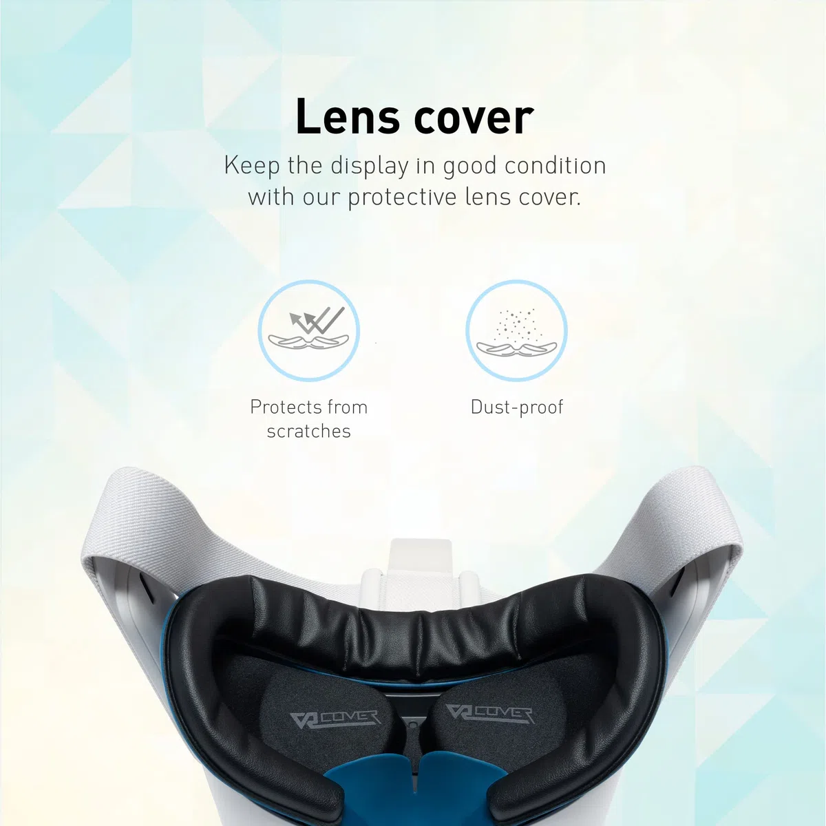 VR Cover Fitness Facial Interface and Foam Comfort Set for Oculus/Meta Quest 2 (Dark Blue & Black + Comfort Foam)