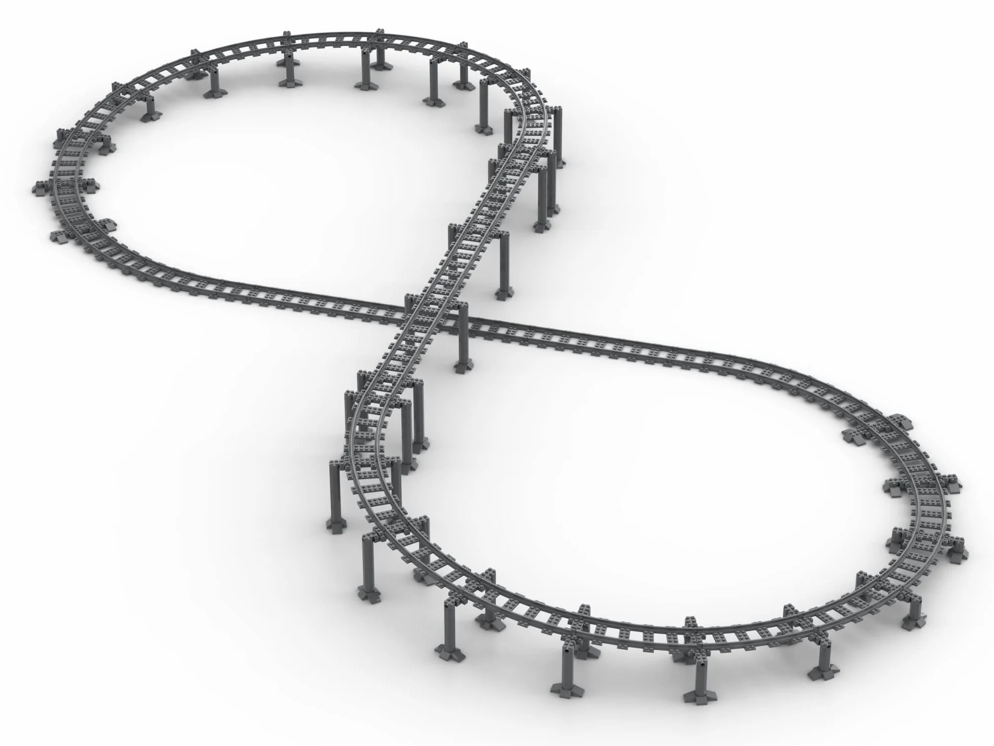 Trixbrix Supporti Bundle 2.0 compatibile con set di treni Lego City 60197 60198 10277 60205 60238 60337 (Infinity Loop)