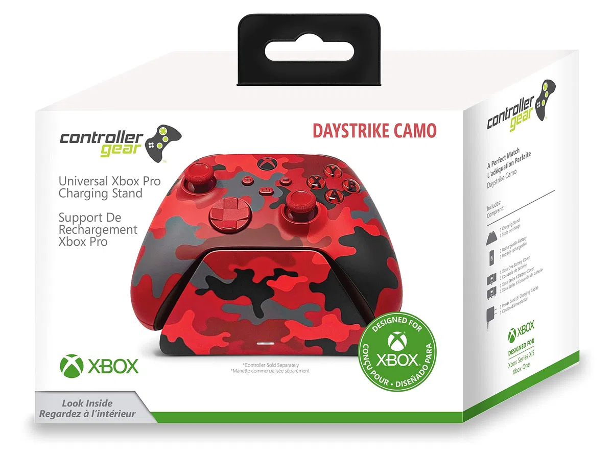 Controller Gear Daystrike - Supporto di ricarica universale mimetico per Xbox Pro, stazione di ricarica, stazione di ricarica per Xbox Series X|S e Xbox One (controller venduto separatamente) - Xbox