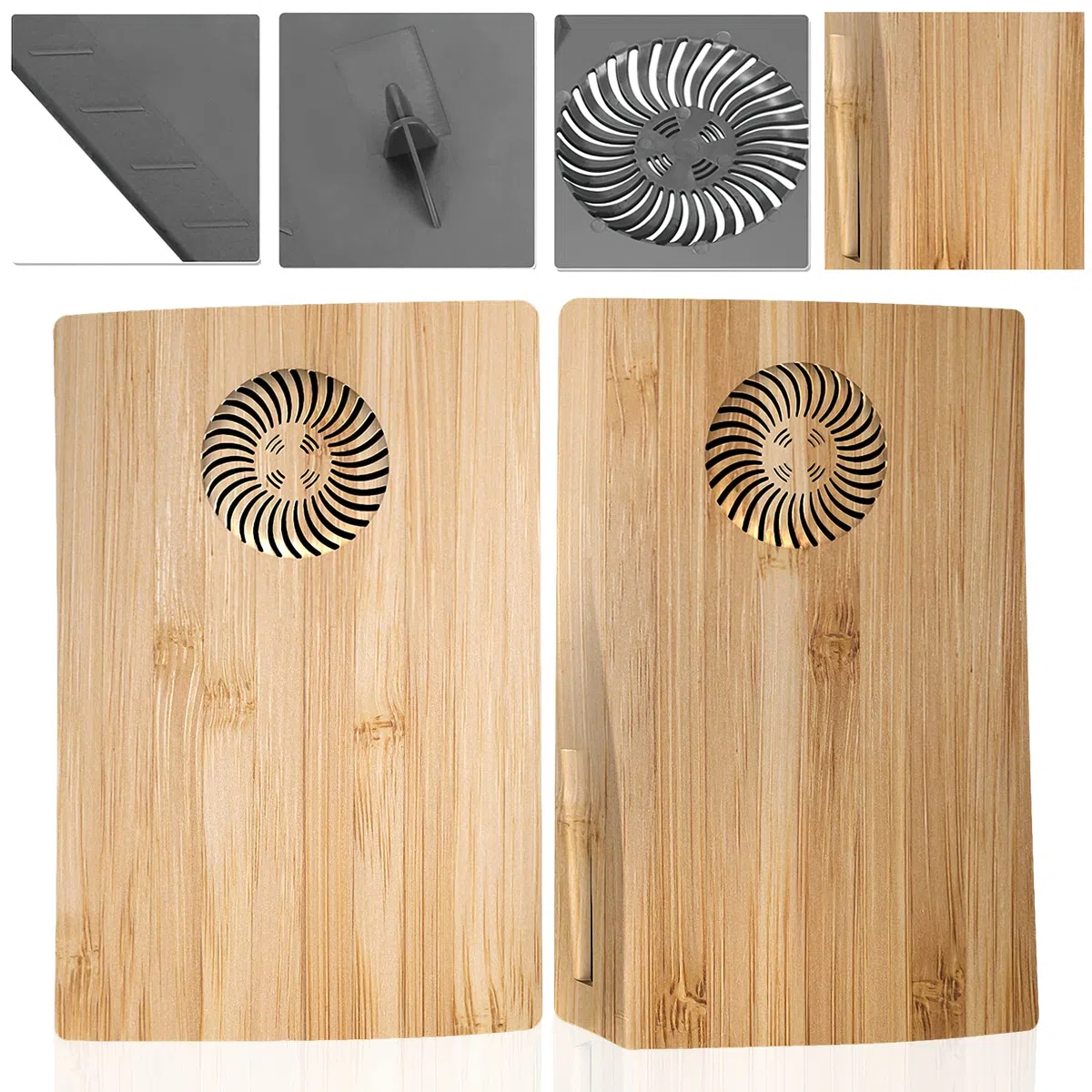 Piastre di protezione per console PS5 Disc Edition - Accessori per Playstation 5 - Pannelli laterali - Facciate di ricambio (grano di legno)