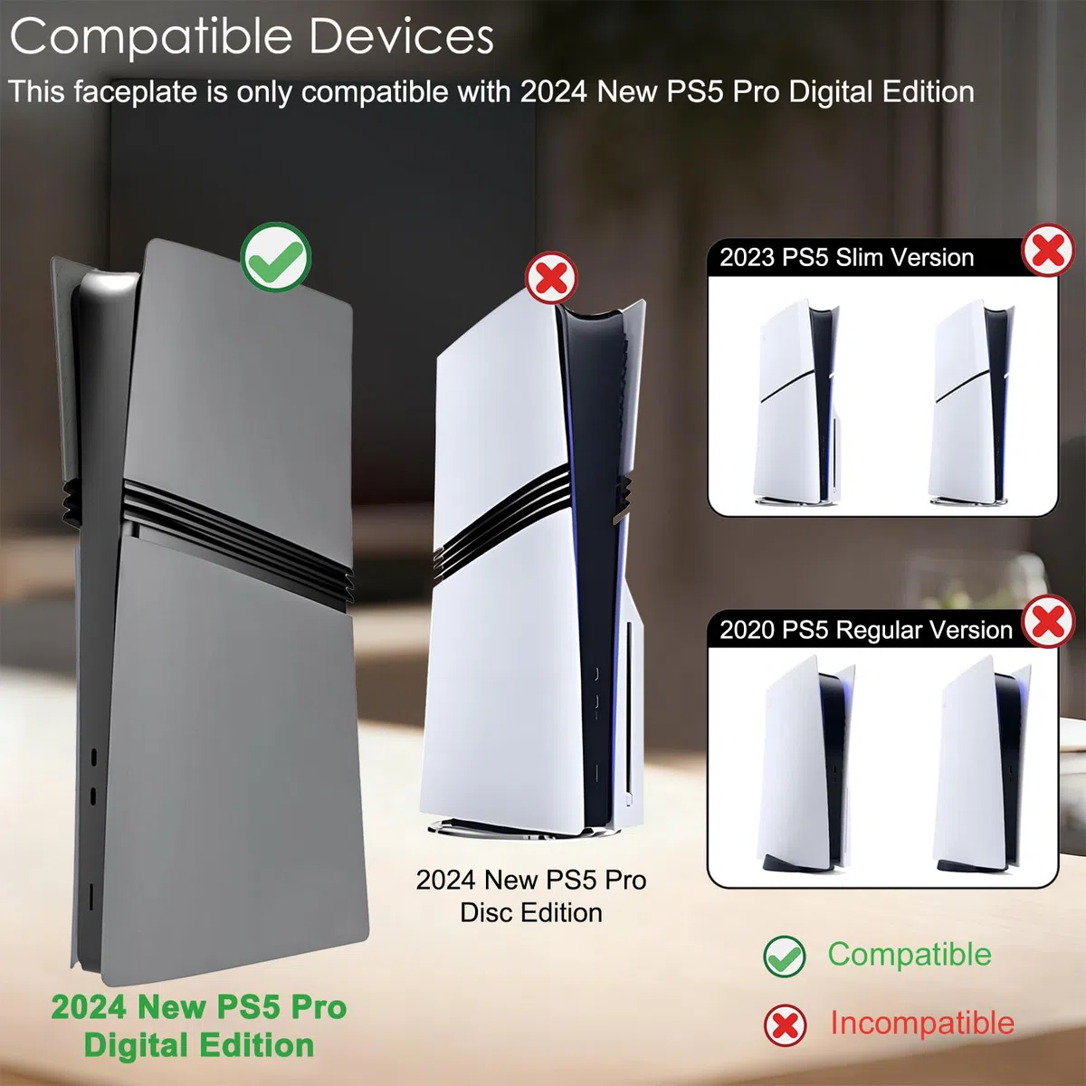Piastre antiurto per PS5 Pro Digital Edition, cover di ricambio in ABS rigido opaco per PlayStation 5 Pro, accessori per console digitale, pannelli a scatto antigraffio e antipolvere
