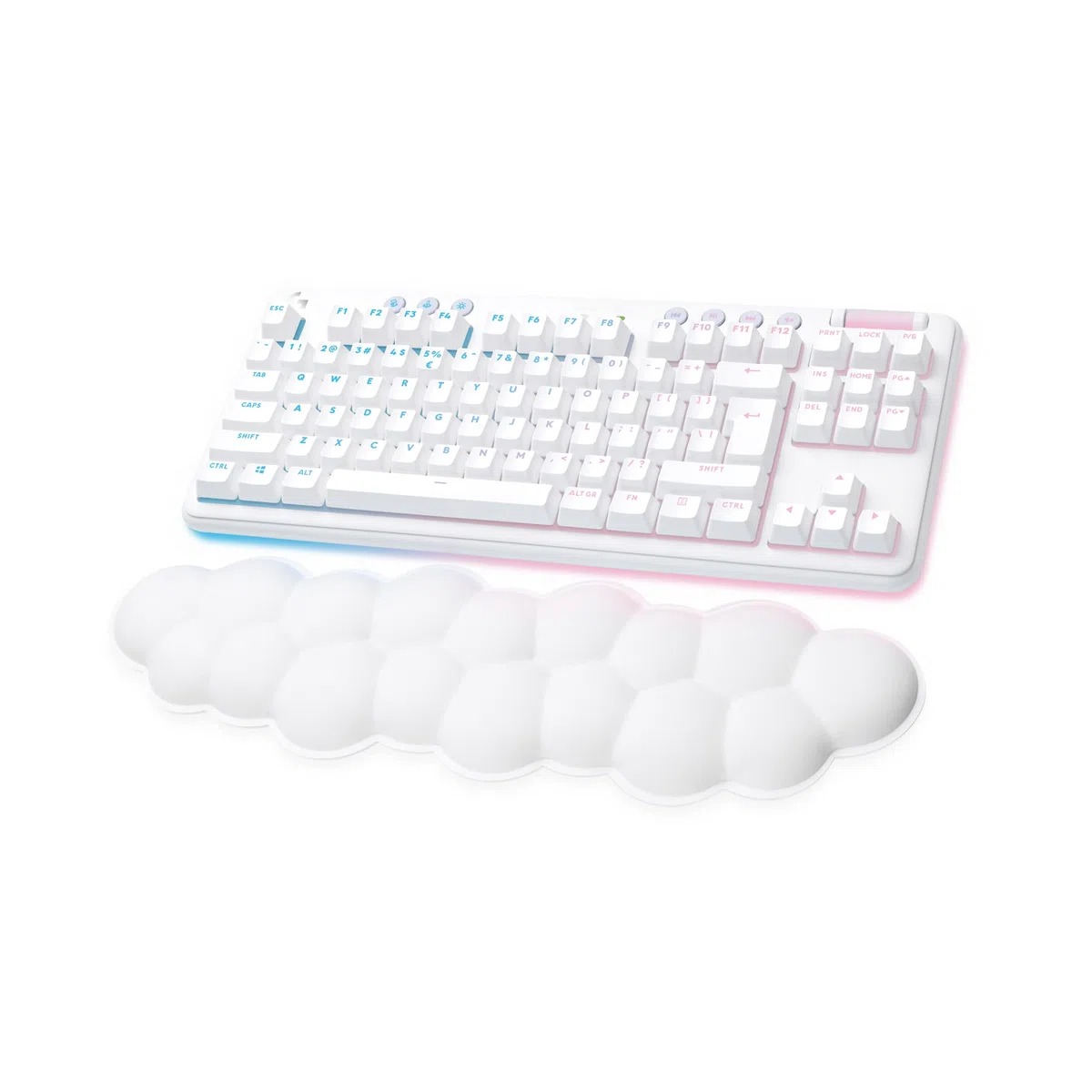 Logitech G715 Tastiera Gaming Wireless con Luce RGB LIGHTSYNC | Velocità Della LUCE, Linear Switch (Rosso GX) e Supporto Per Tastiera, Compatibile con PC e Mac - Bianco