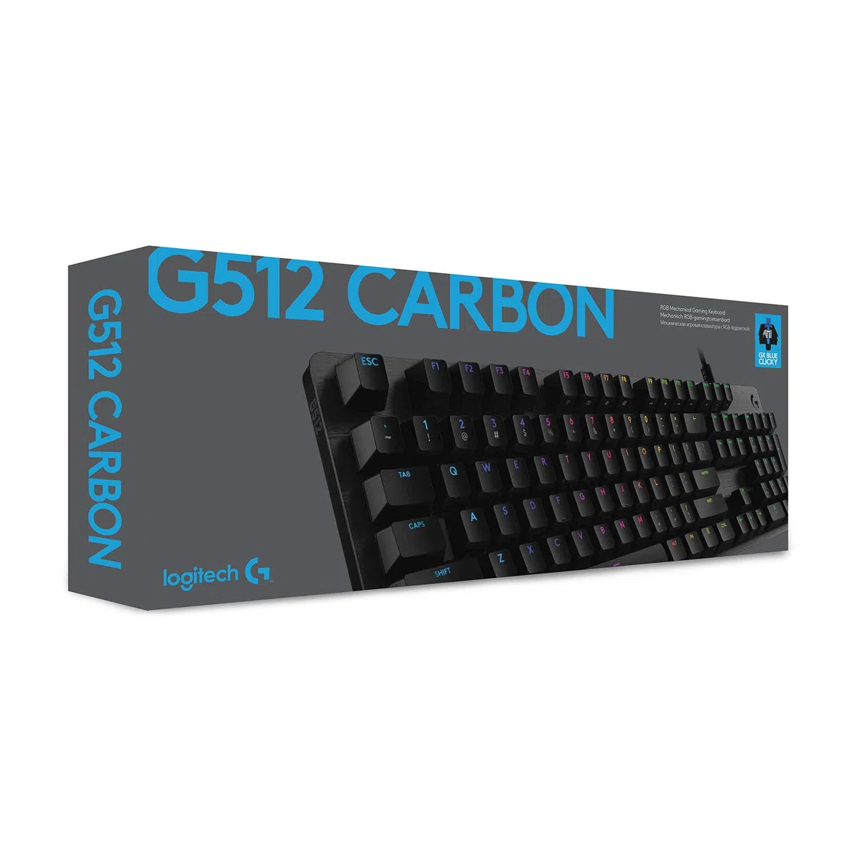Logitech Gaming G512 - Tastatur - backlit - USB - German QWERTZ - Tastenschalter: GX Brown Tactile - Kohle