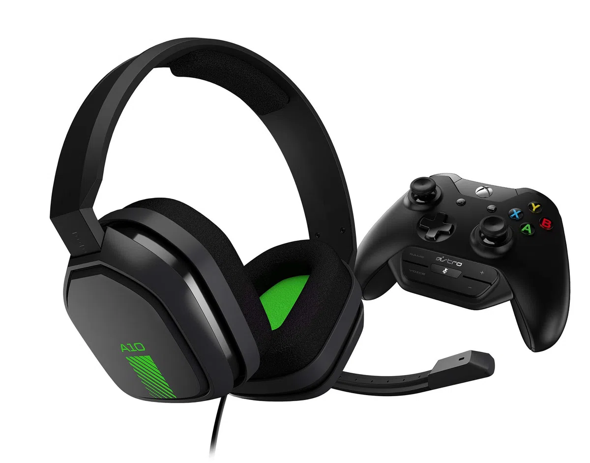 ASTRO Gaming A10 Cuffie Gaming Cablate e MixAmp M60 su Controller | ASTRO Audio, Dolby ATMOS, Controllo Bilanciamento Gioco/Voce, per Xbox Series X|S, Xbox One - Grigio / Verde