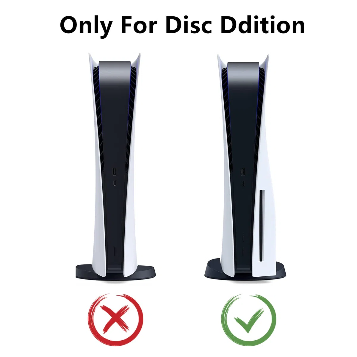 Disc Edition - Piastre frontali con prese d'aria di raffreddamento, per console PS5, accessori per Playstation 5, piastra di ricambio per piastra frontale (disco nero)