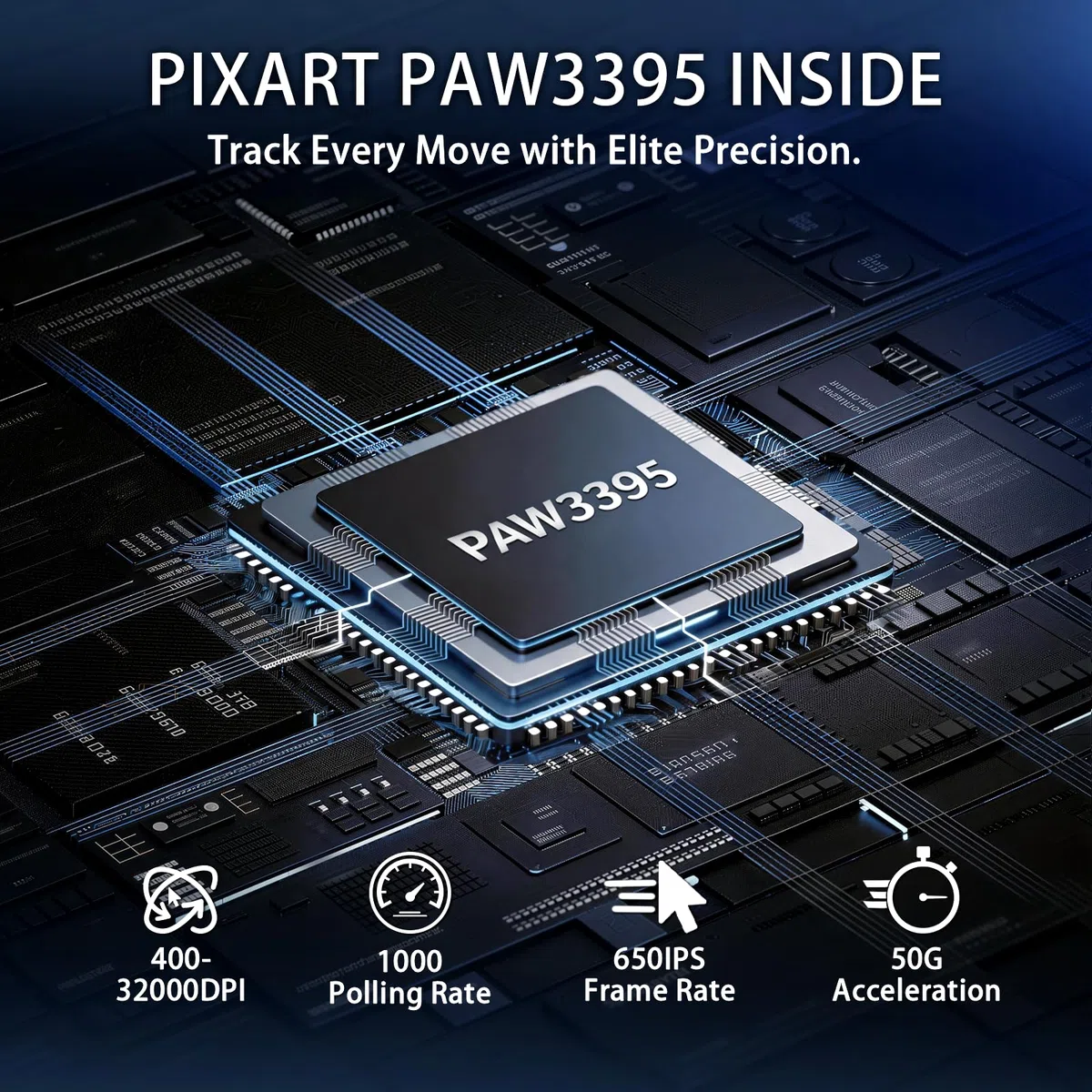 FREEWOLF X AJAZZ AJ159 V2 Ratón Gaming Inalámbrico, Batería Hot Swap, Triple Modo (2.4G/Bluetooth/Cableado), Sensor PAW3395, Ultraligero 54 g, Hasta 32000 DPI, Tasa de Sondeo 1000Hz (Nero-B)