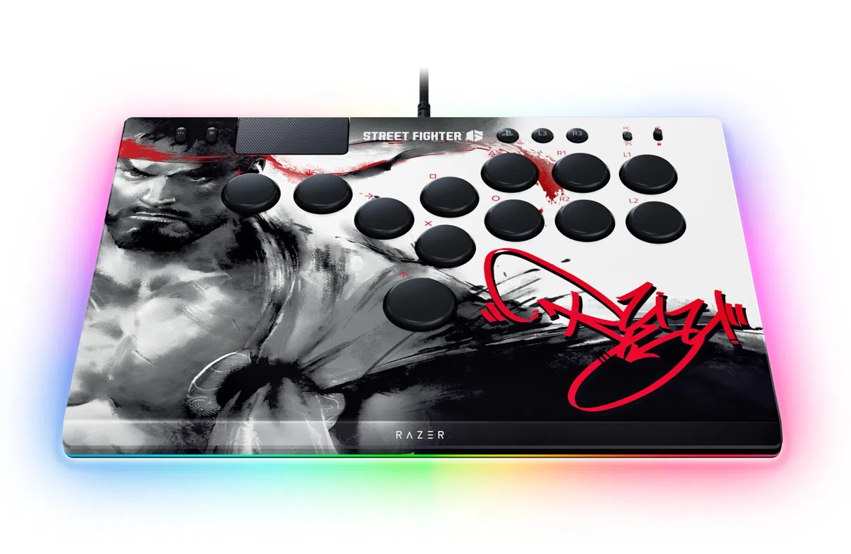 Razer Kitsune Ryu Edition - Controller ottico da sala giochi per PS5 e PC - Layout con 4 pulsanti direzionali di precisione - Interruttori ottici lineari piatti | Edizione Ryu