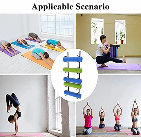 Supporto da parete per tappetini da yoga, soluzione salvaspazio per casa e palestra