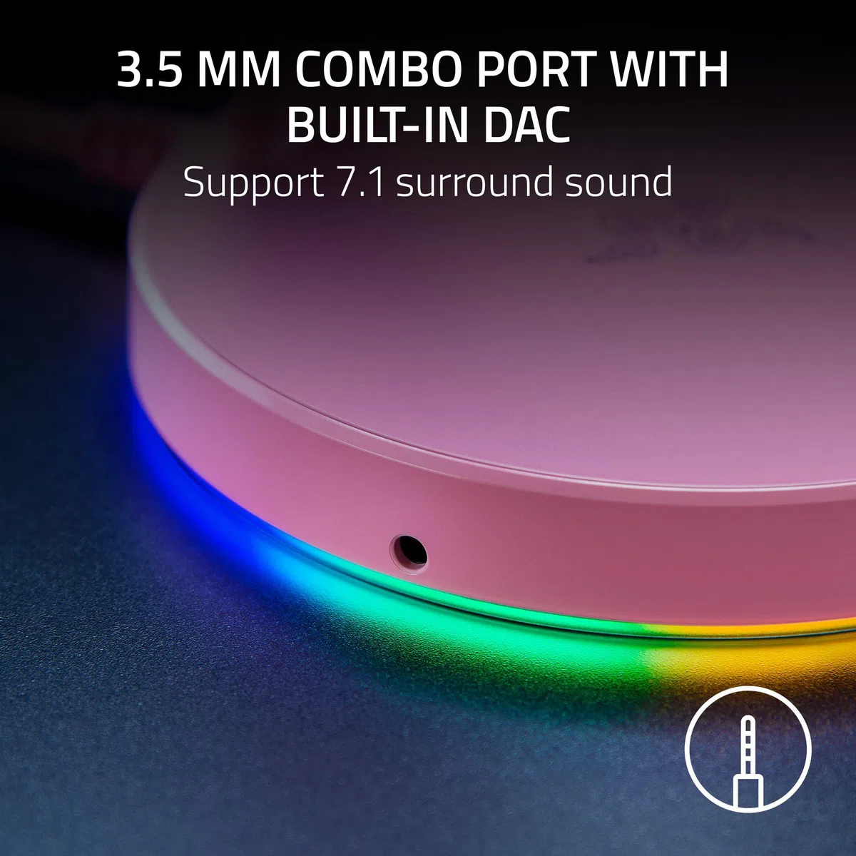 Razer Base Station V2 Chroma: Chroma RGB Lighting - Base in gomma antiscivolo - Progettato per cuffie da gioco - Nero classico, 12 x 12 x 28 cm