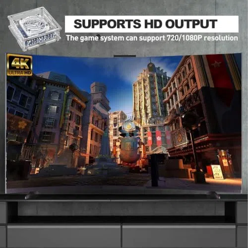 Console Per Videogiochi Retrò Con 256 Gb Di Memoria, Oltre 50.000 Giochi Integrati E 2 Controller Wireless, Compatibile Con Ps1, Psp, Mame E Uscita Av 4k Hd.