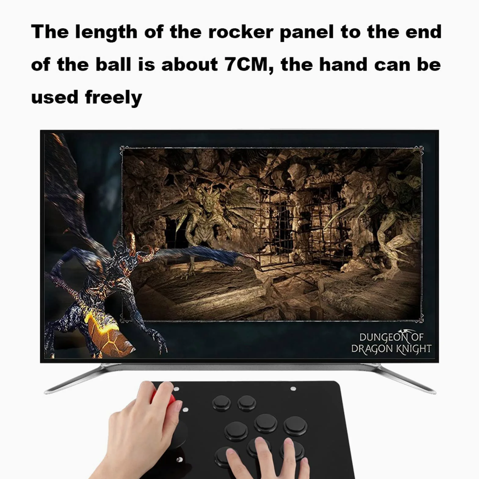 Blaihild Joystick per Giochi Rocker, Guscio in Cristallo Acrilico di Alta qualità con Pulsanti Tipo Scheda 3D e Ventosa Fissa con Foro da 50 Mm, per Console