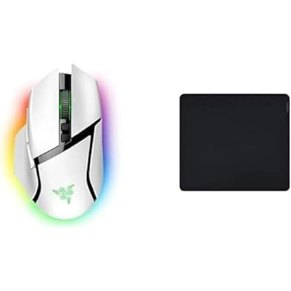 Razer Basilisk V3 Pro + Gigantus V2 Large - Ratón inalámbrico para juegos con rueda inclinable HyperScroll, sensor de 30K y alfombrilla de ratón grande y suave para mayor velocidad y control