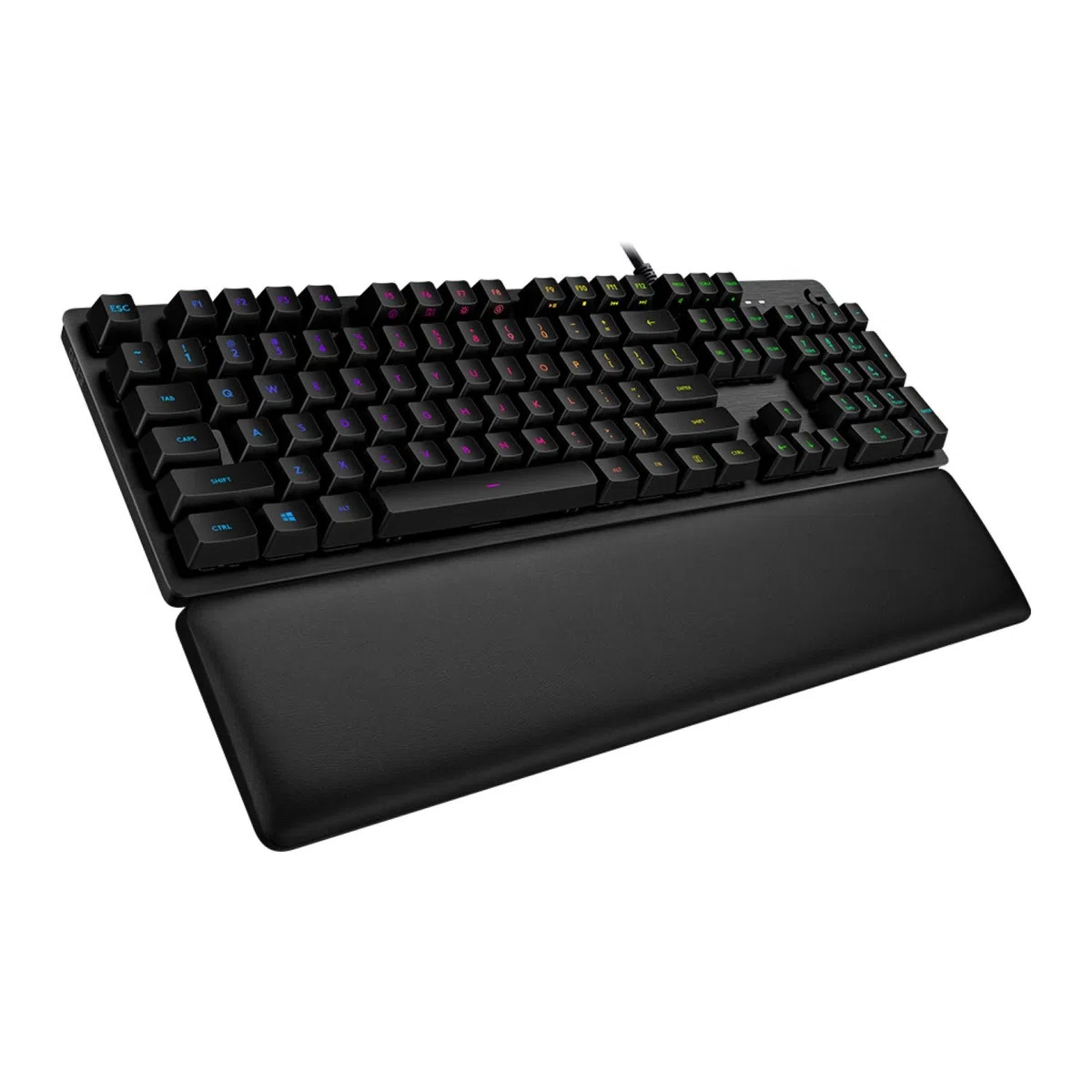 Logitech G513 tastiera meccanica da gioco, switch tattili GX Brown, illuminazione RGB, pass-throughput USB, poggiapolsi con memory foam, alloggiamento in alluminio, layout tedesco QWERTZ –