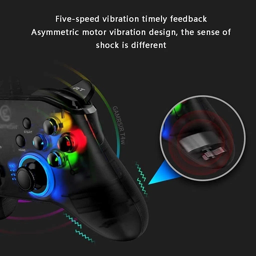 Gamepad for PC cablato Joystick Gamepad, Accessori for giochi multiplayer antiscivolo resistenti al sudore Videogiochi, Adatto for computer desktop, laptop, Smart TV/375, 77997