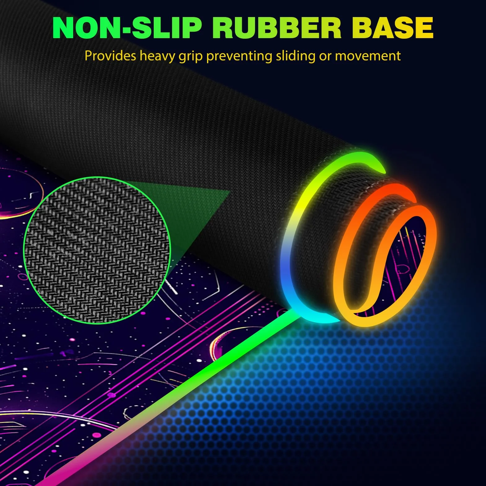 AIMSA Tappetino per mouse da gioco RGB con ricarica wireless, grande tappetino per mouse con 14 modalità di illuminazione a LED, base in gomma antiscivolo, impermeabile, per decorare casa e ufficio,