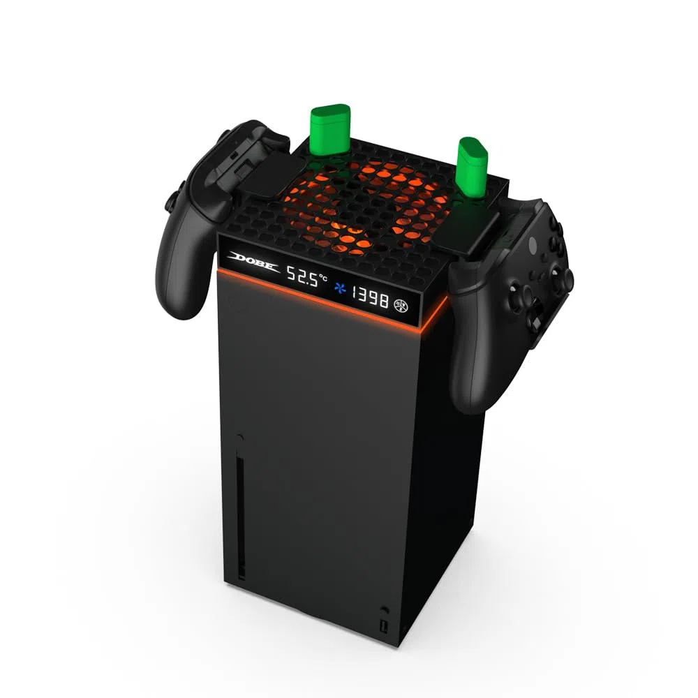 Dobe TYX-3606 - Ventola di raffreddamento compatibile con Xbox Series X/S con schermo LED, sistema di raffreddamento a velocità regolabile, ventola superiore a basso rumore con ventola indipendente e