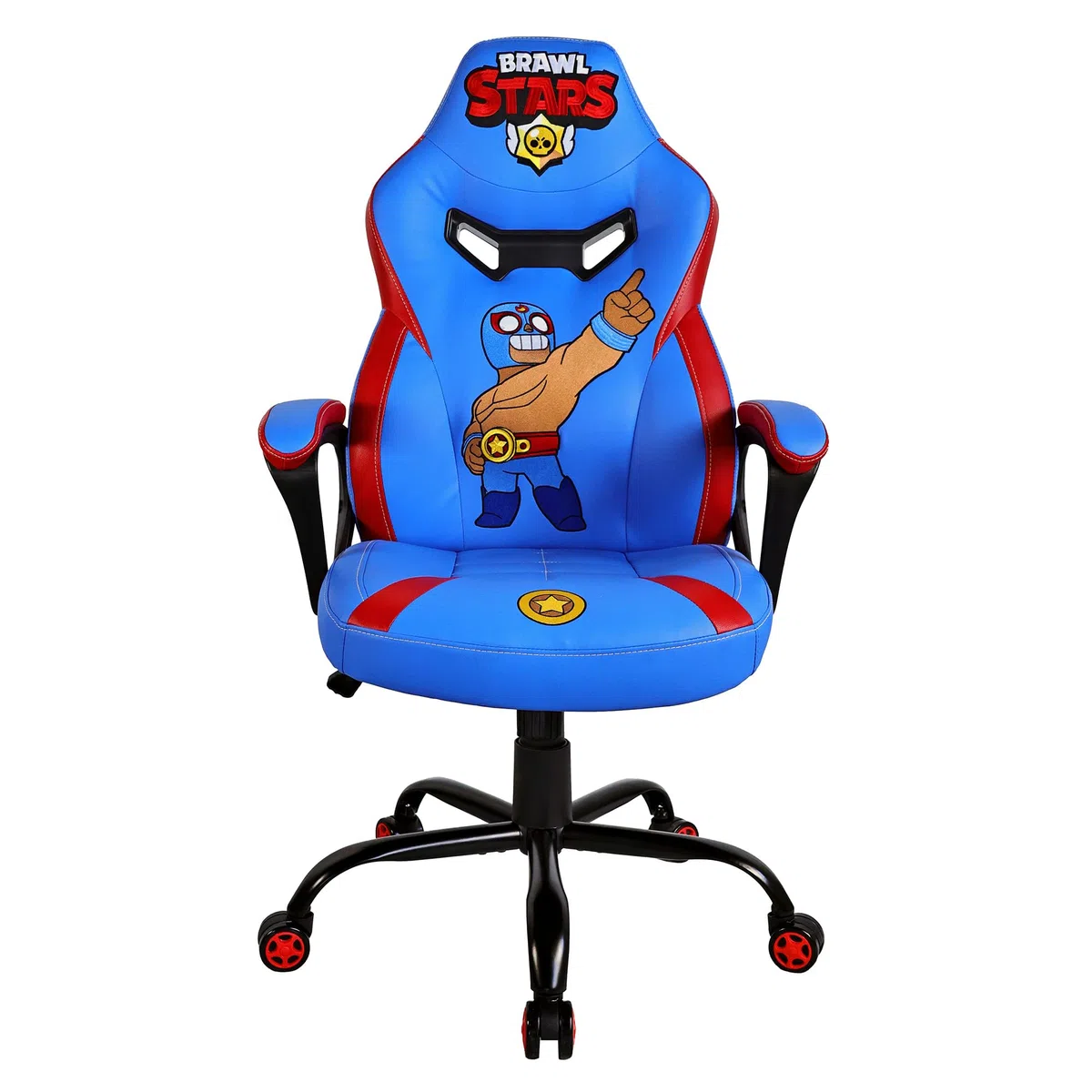 SUBSONIC - Sedia da Gioco Brawl Stars El Primo per Bambini e Ragazzi - Poltrona da Ufficio Ergonomica con Dchiuma ad Alta Densità, Meccanismo Basculante e Comodi Braccioli - Altezza Regolabile - Blu