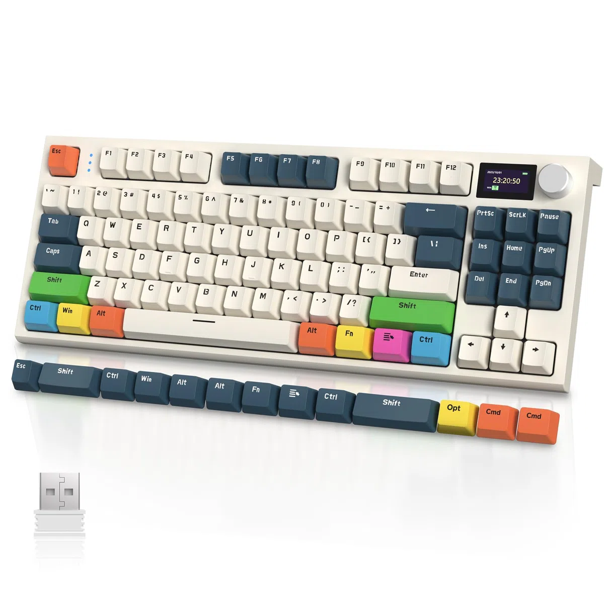 VGN GAMEPOWER x ATTACK SHARK K86 Tastiera Meccanica Wireless, Apex Pro TKL Gasket Tastiera Gaming RGB 75%, 2.4G/Bluetooth/USB-C con Schermo TFT, Manopola, Hot Swappable Interruttore Lineare, PC/MAC