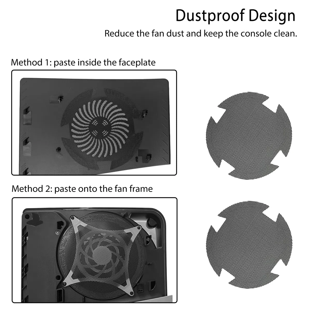 DOBEWINGDELOU - Piastra frontale per PS5 Pro Disc Edition con ventilazione di raffreddamento e filtro antipolvere, copertura degli accessori della console con piastra frontale ABS antipolvere
