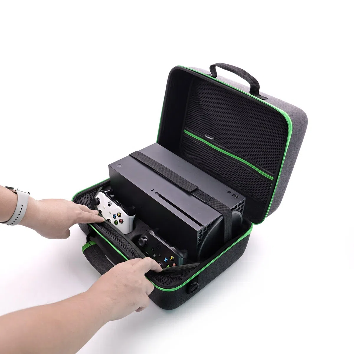 XUMIUZIY Custodia da Trasporto per X Box Series X, per Console di Gioco X Box Series S e Altri Accessori, Custodia da Viaggio Adatta Perfettamente a Console, Controller, Cavi e Altri