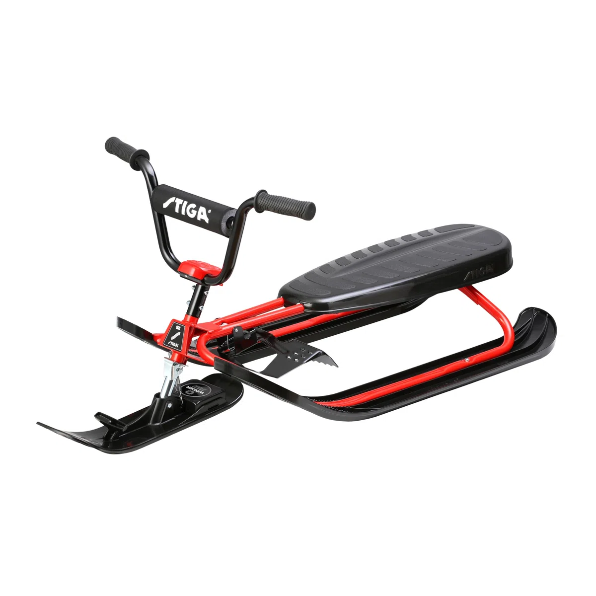STIGA Snowracer Curve SX - Slittino da Neve con Manubrio BMX, Telaio in Acciaio Robusto, Sci Twintip e Carving, Freno di Sicurezza, adatto dai 7 Anni, Peso Massimo 90 kg