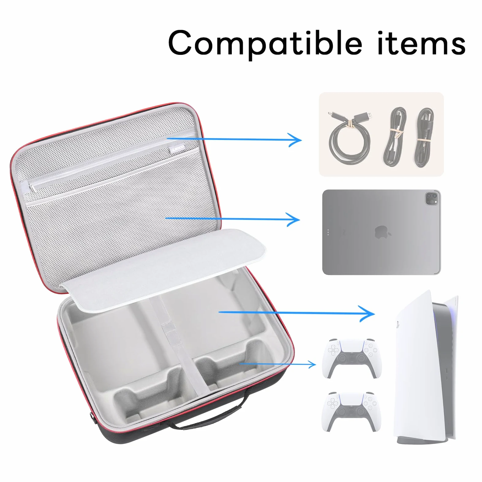 RLSOCO Custodia per PS5 PRO, borsa da viaggio adatta per PS5 Pro Console, Controller x2, Caricabatterie x1, Schermo portatile x1 e altri accessori