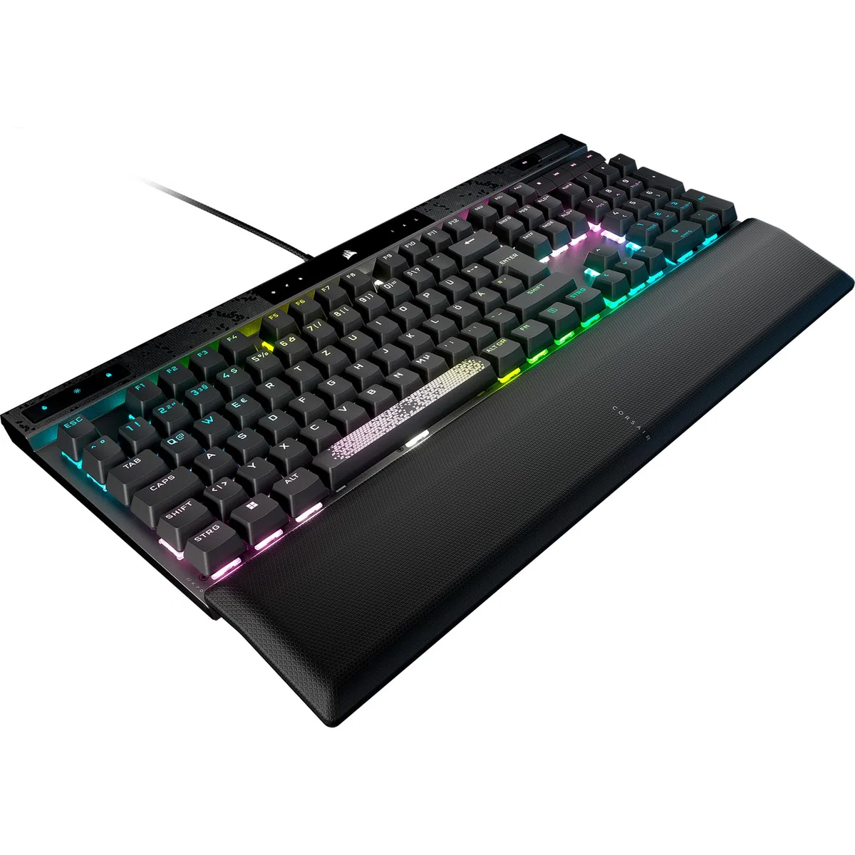 CORSAIR K70 MAX RGB Tastiera da gioco meccanica magnetica cablata - Interruttori MGX regolabili - Tappi per tasti PBT Dual Shot - Compatibile con iCUE - PC, PS5, PS4, Xbox - QWERTZ DE - Grigio acciaio