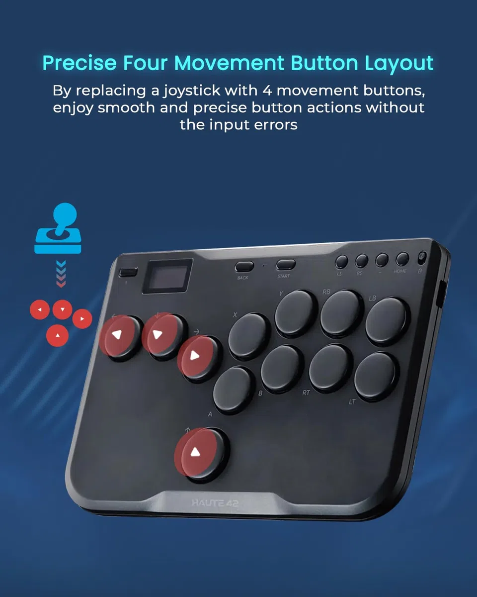 Arcade Stick,P12 controller arcade con tutti i pulsanti con Turbo e RGB personalizzato, tastiera da gioco Arcade Fight Stick per Switch/PC/PS4/PS3, hot swap e supporto SOCD (P12EU)