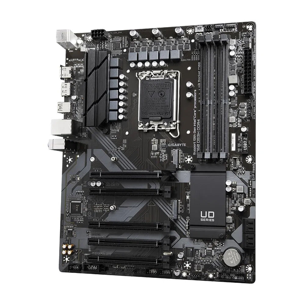 GIGABYTE B760 DS3H DDR4 Scheda Madre - Supporta CPU Intel Core di 14a generazione, VRM digitale a 18+2+1 fasi, fino a 5333MHz DDR4 (OC), 2xPCIe 4.0 M.2, GbE LAN, USB 3.2 Gen 2