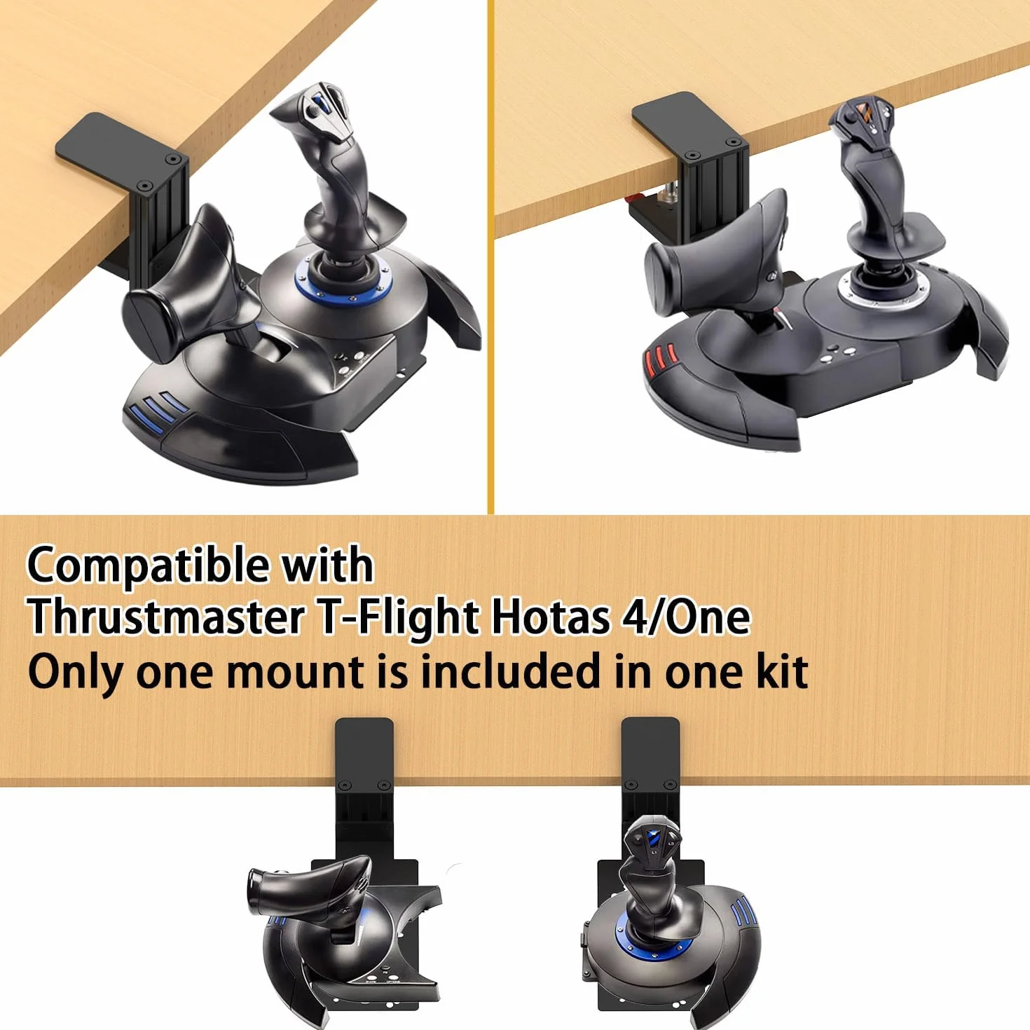 Supporto per il fissaggio su scrivania compatibile con Thrustmaster T.Flight Hotas One/Hotas 4/Stick X, SimTask Farmstick, VelocityOne Flightstick, G Extreme 3D Pro Joystick USB, WINWING URSA MINOR Jo