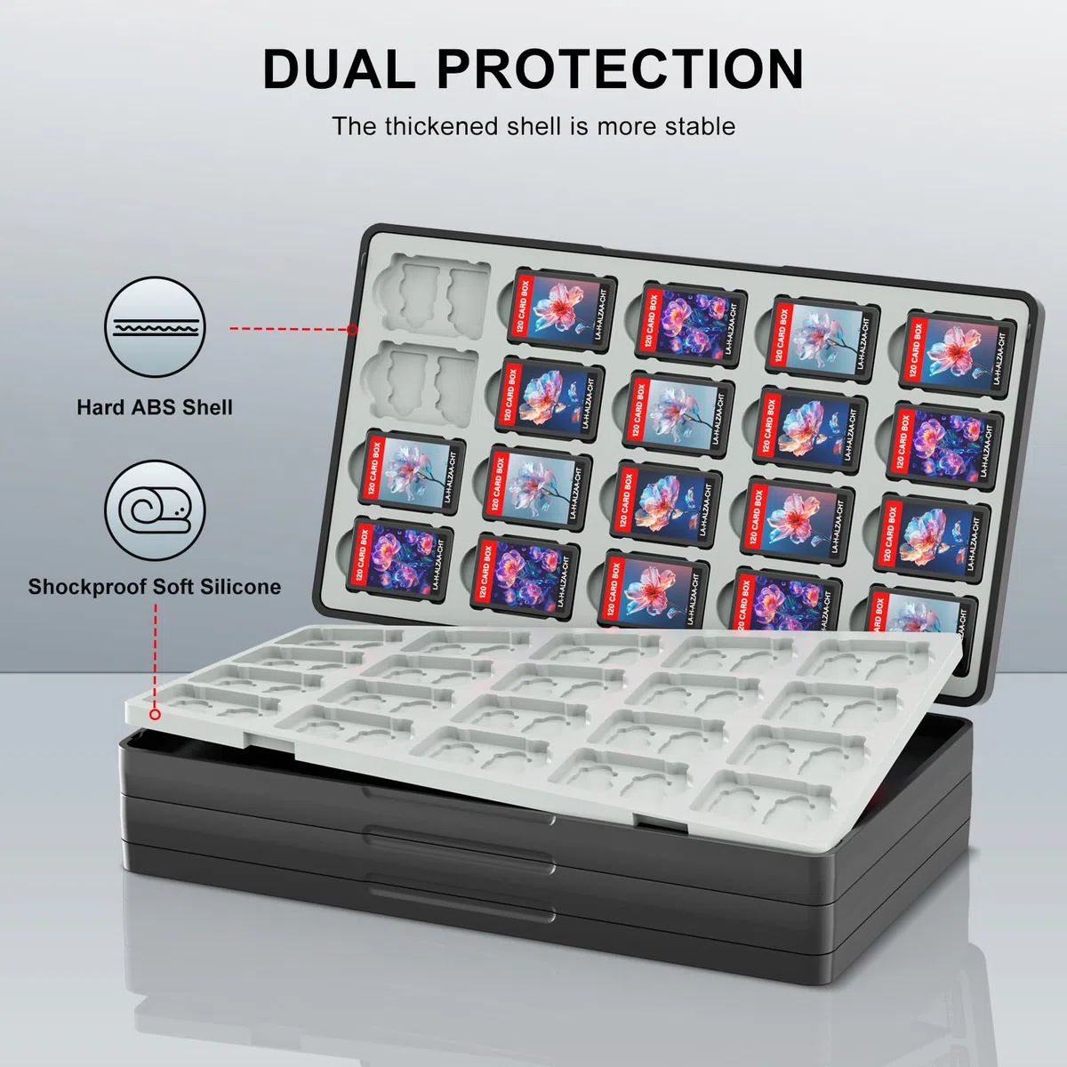 fivtek Switch Game Case per Nintendo Switch 2/Switch/OLED/Lite, custodia magnetica Switch-2 con 120 cartucce e 240 slot per schede Micro SD, organizer portatile da viaggio per carte da gioco