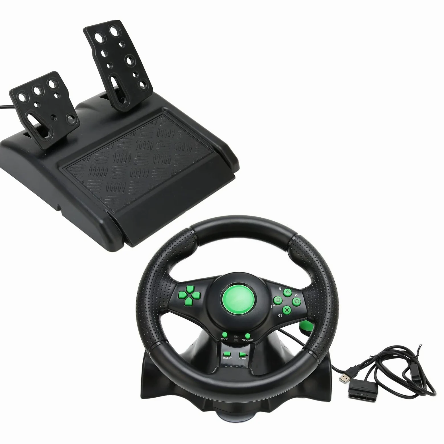 Volante per PC Volante da Corsa per Auto da 180 Gradi con Pedale, Design Realistico, Forte Aspirazione, Alta stabilità per360, PS3, PC