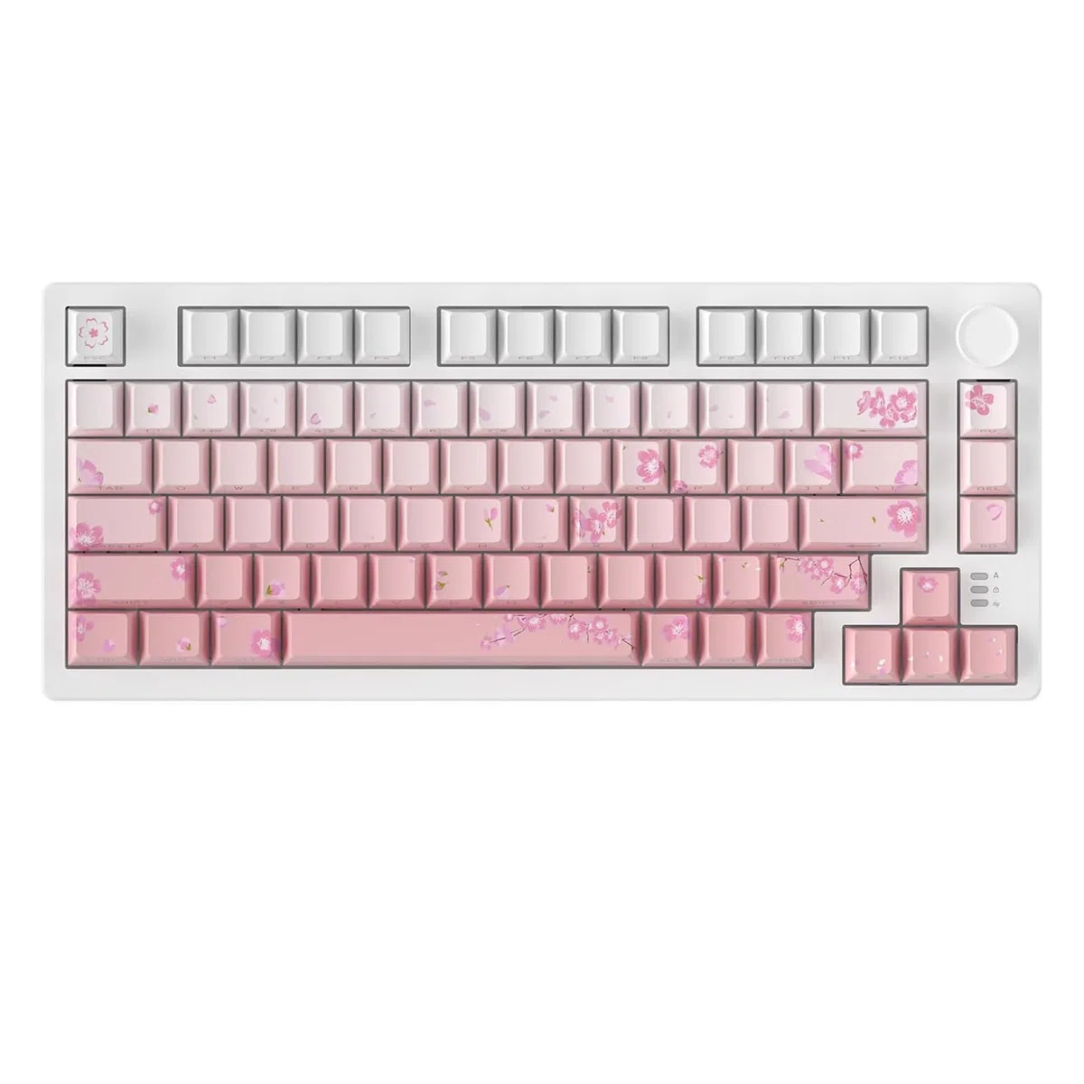 DAREU EK75PRO Sakura Pink Tastiera Meccanica Senza Fili 75% RGB Hot Swap Creamy Tastiera Gamer Meccanica con Knob, 2.4Ghz/BT5.1/USB-C, Gasket Mount, PBT Keycaps, Linear Dream Switch per Win/Mac