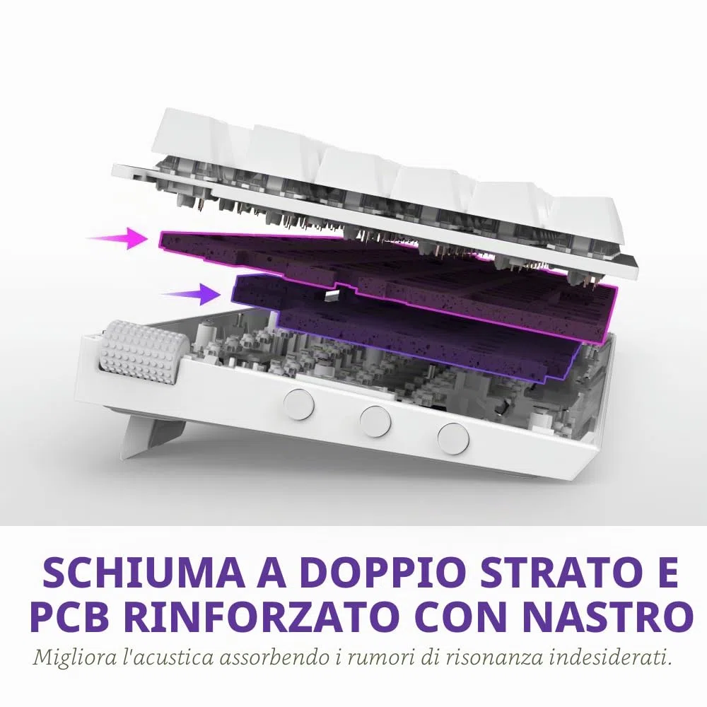 NZXT Function 2 MiniTKL 2024 - Tastiera da gioco ottica Tenkeyless - RGB illuminato - Frequenza di query 8K - Commutatori opt lineari - Scatto regolabile - Hot-Swap - Bianca DE (QWERTZ)