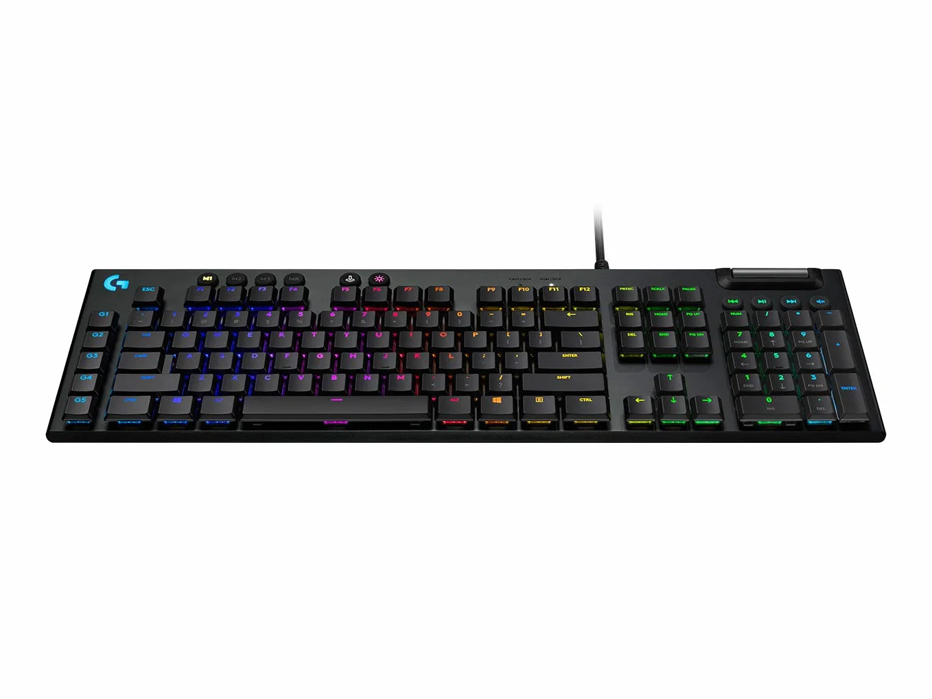 Logitech G 815 tastiera meccanica da gioco, switch tattile GL con profilo piatto, layout scandinavo - carbonio