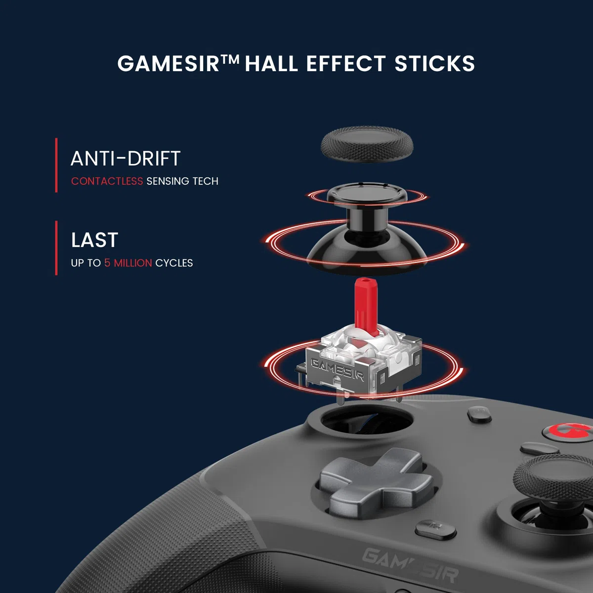 GameSir T4 Cyclone Pro Controller wireless Pro per PC/Switch/Lite/OLED, Controller PC con joystick con rilevamento effetto Hall, compatibile con Android, iOS, Steam Deck e Windows (Nero)