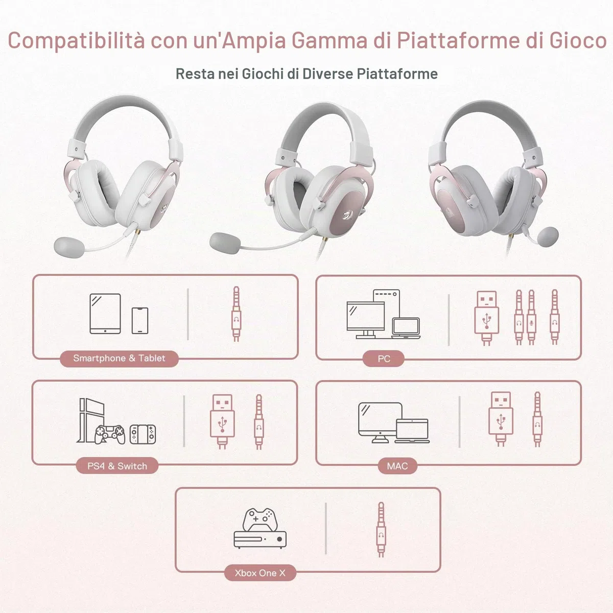 Redragon H510 Zeus Cuffie Gioco Cablato 7.1 Memory Foam | cuffie gioco cablate audio 7.1 surround cuscinetti memory foam microfono rimovibile multipiattaforma PC PS4 Xbox NS