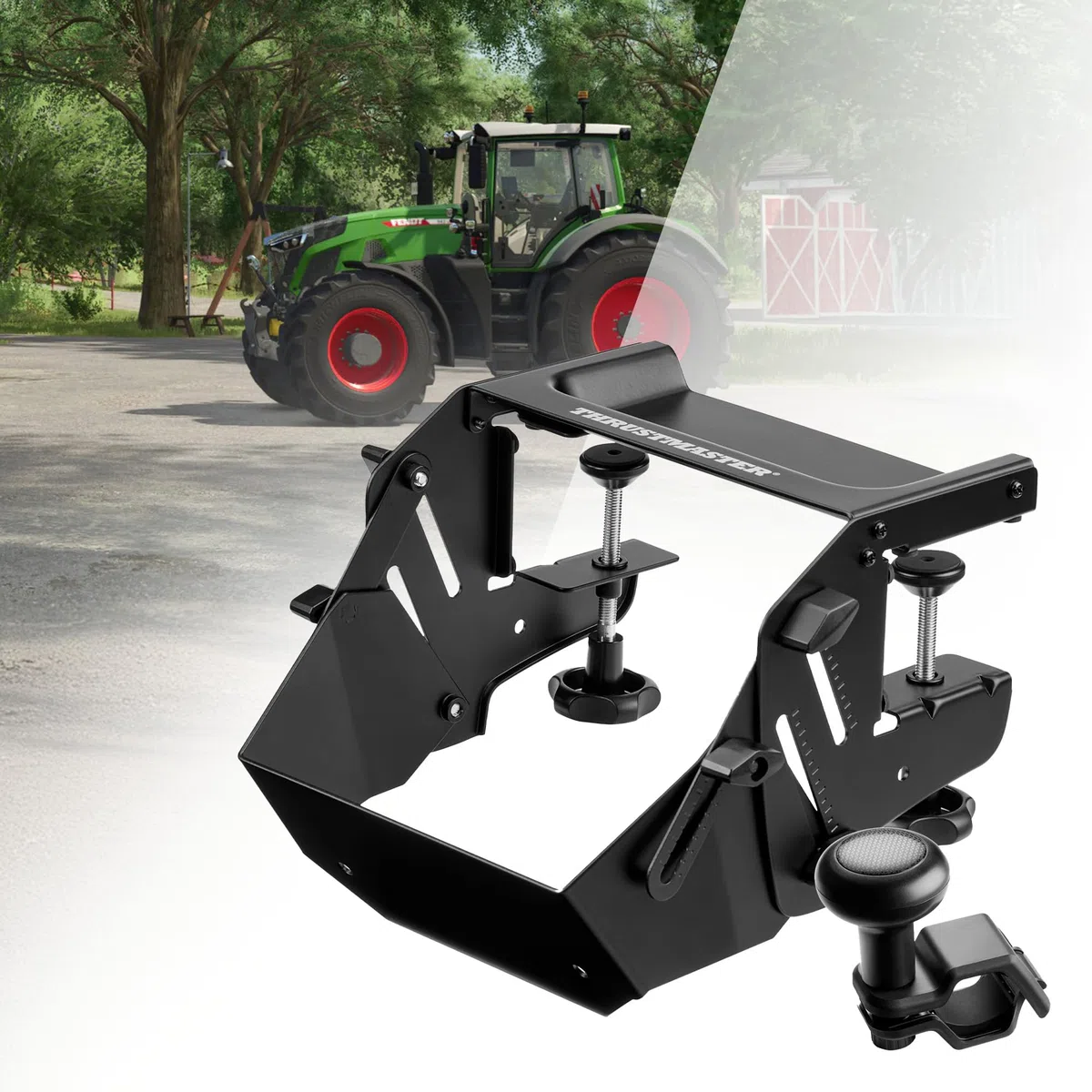 Thrustmaster T128 SimTask Farming Pack - Bundle Volante Farming - PS5 e PC | Plug & Play in Farming Simulator 25, Volante Force Feedback T128, FarmStick a 3 assi, supporto volante, pedaliera T2PM