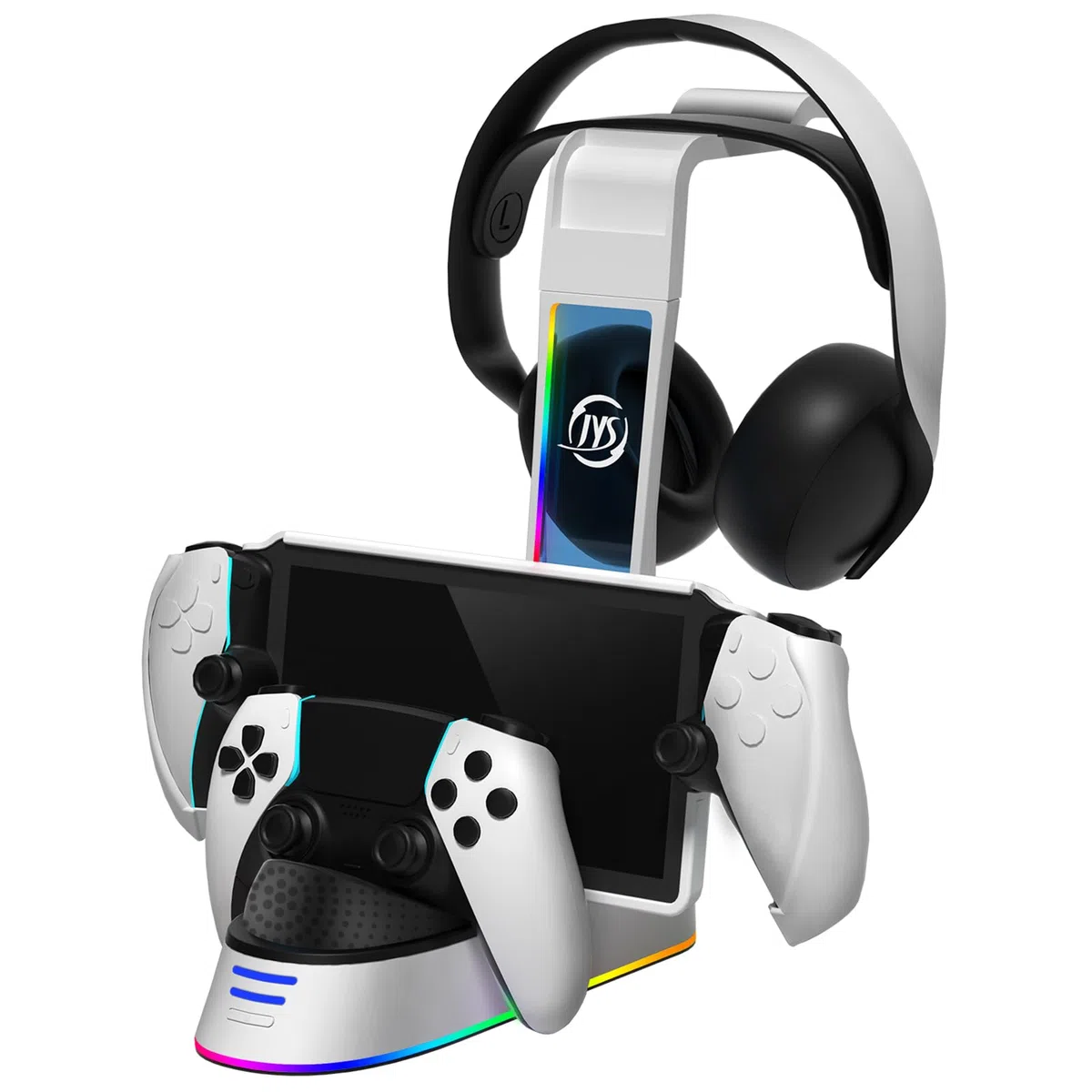 BeisDirect Stazione di ricarica per PlayStation Portal/PS5 Controller, Dock Station di ricarica per PS Portal Console di gioco Caricabatterie Supporto di stoccaggio per cuffie