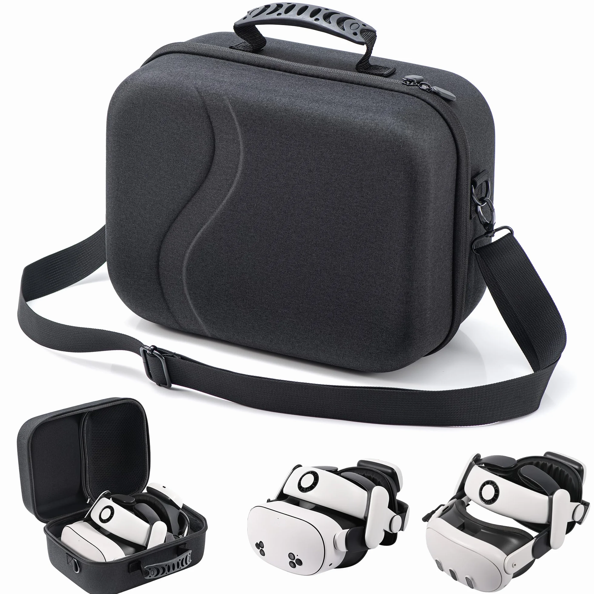 Grande custodia da trasporto per Meta Quest 3S, custodia da viaggio rigida compatibile con BOBOVR S3 Pro/Kiwi Battery Head Strap, Oculus Quest 3S Controller e altri accessori, grande borsa da viaggio